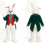 White Rabbit Green Coat Mascot Costume