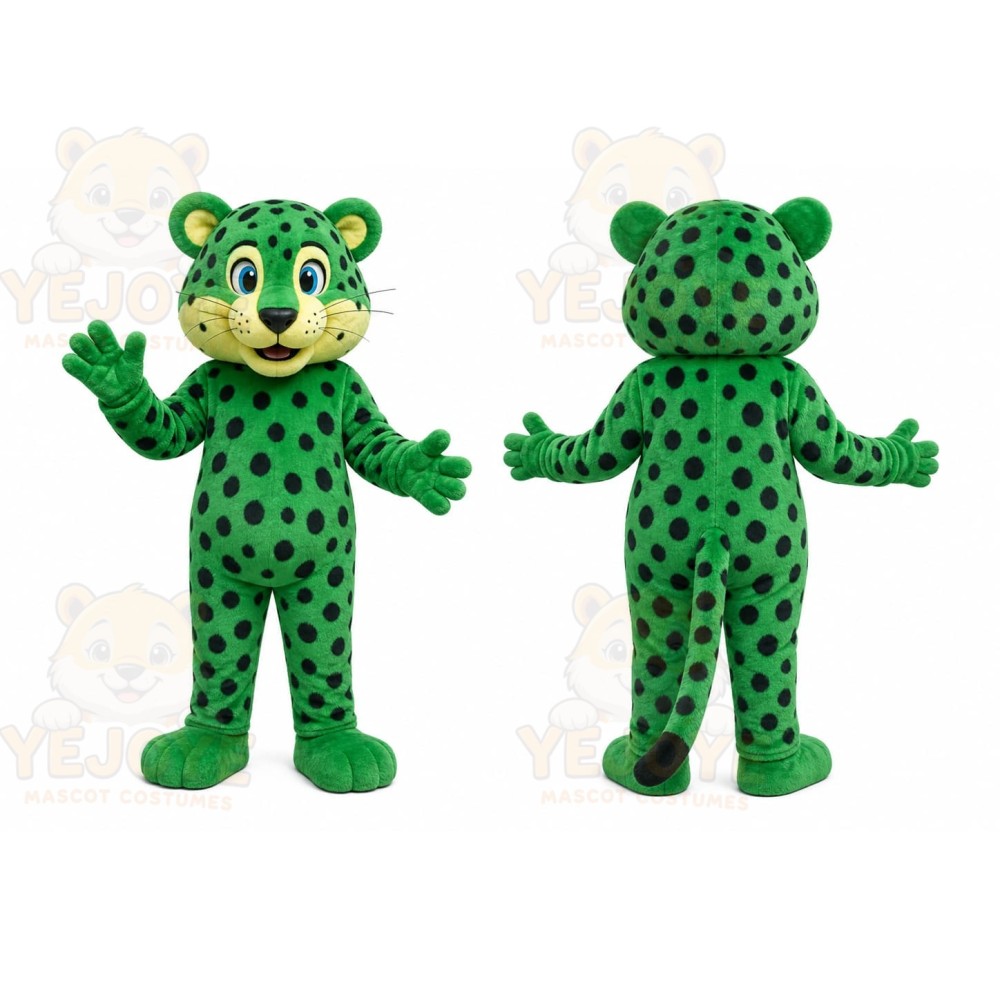 Green Leopard Mascot Costume