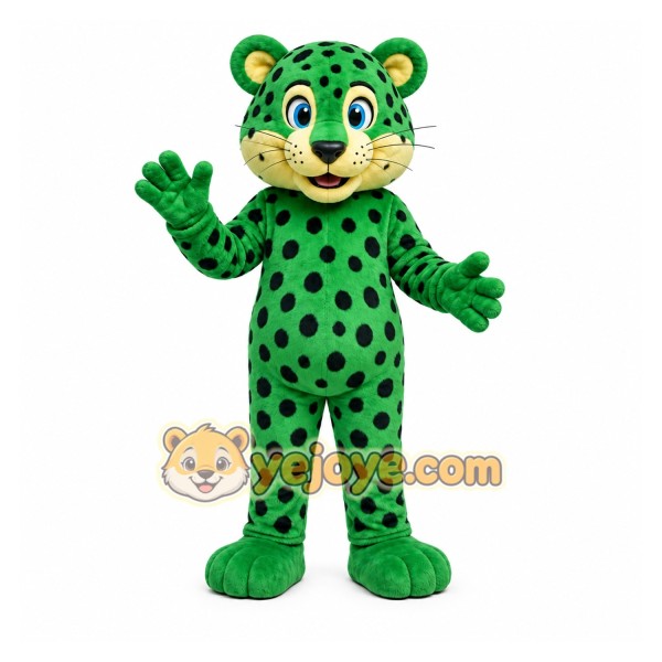 Green Leopard Mascot Costume