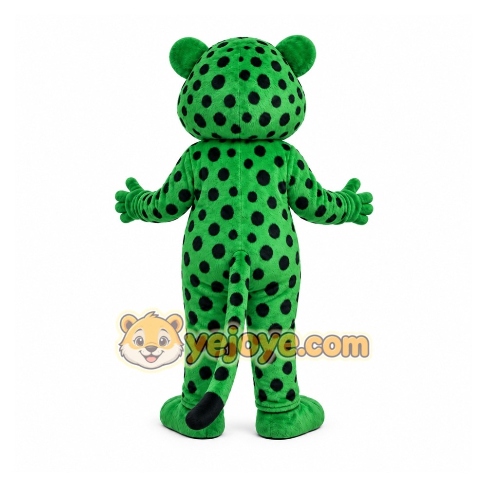 Green Leopard Mascot Costume Green Leopard Mascot Costume