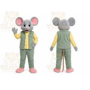 Gray Mouse Vest Mascot Costume