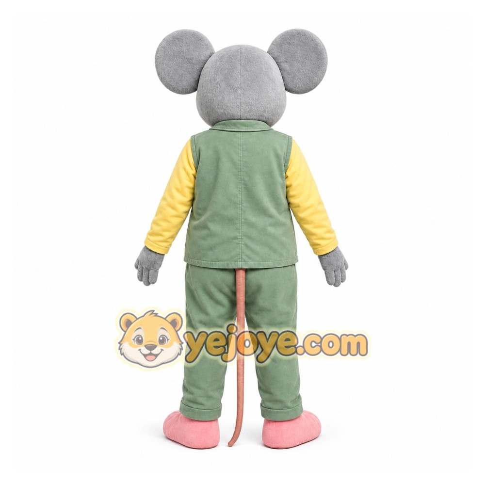 Gray Mouse Vest Mascot Costume