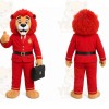 Red Business Lion Mascot Costume