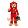 Red Business Lion Mascot Costume Red Business Lion Mascot Costume