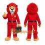 Red Business Lion Mascot Costume