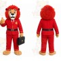 Red Business Lion Mascot Costume