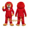 Red Business Lion Mascot Costume Red Business Lion Mascot Costume
