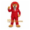 Red Business Lion Mascot Costume Red Business Lion Mascot Costume