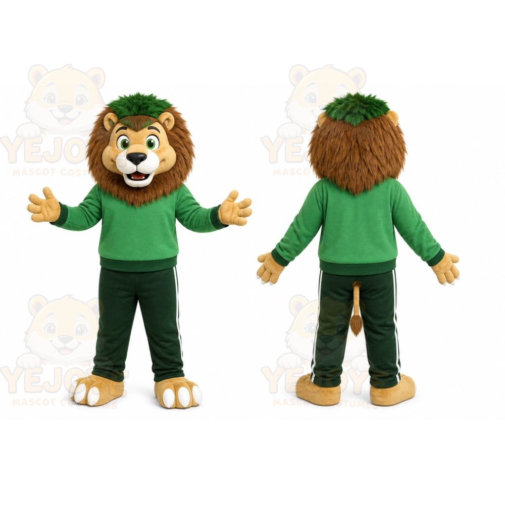 Green Lion Mascot Costume