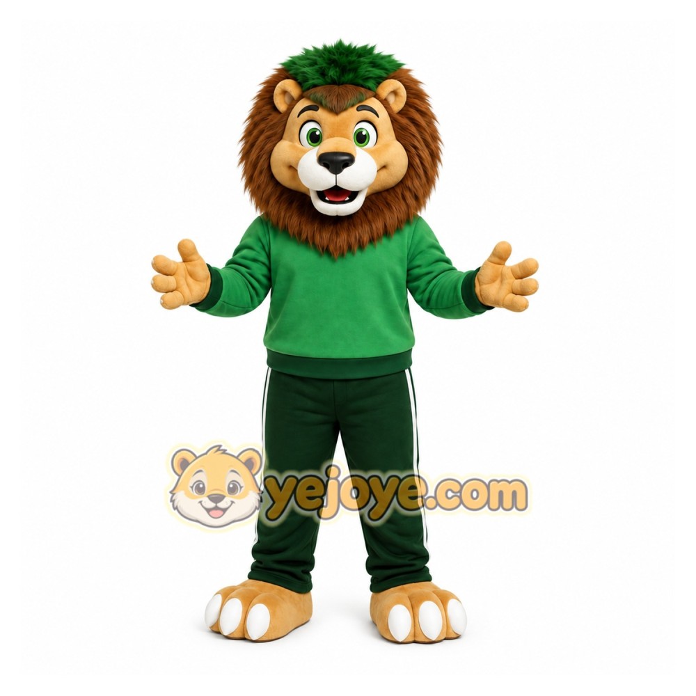 Green Lion Mascot Costume