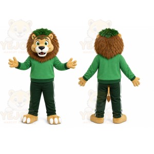 Green Lion Mascot Costume