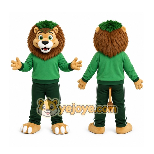 Green Lion Mascot Costume