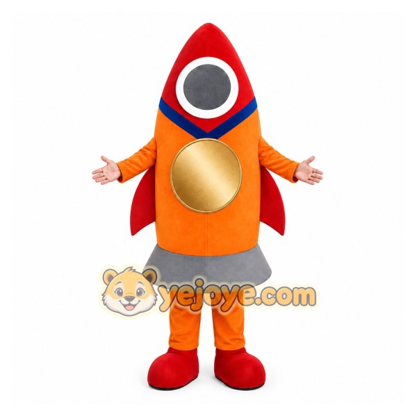 Orange Rocket Mascot Costume