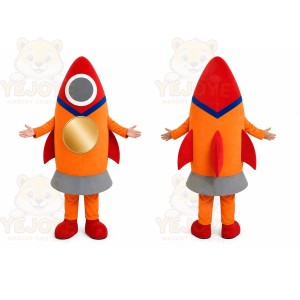 Orange Rocket Mascot Costume