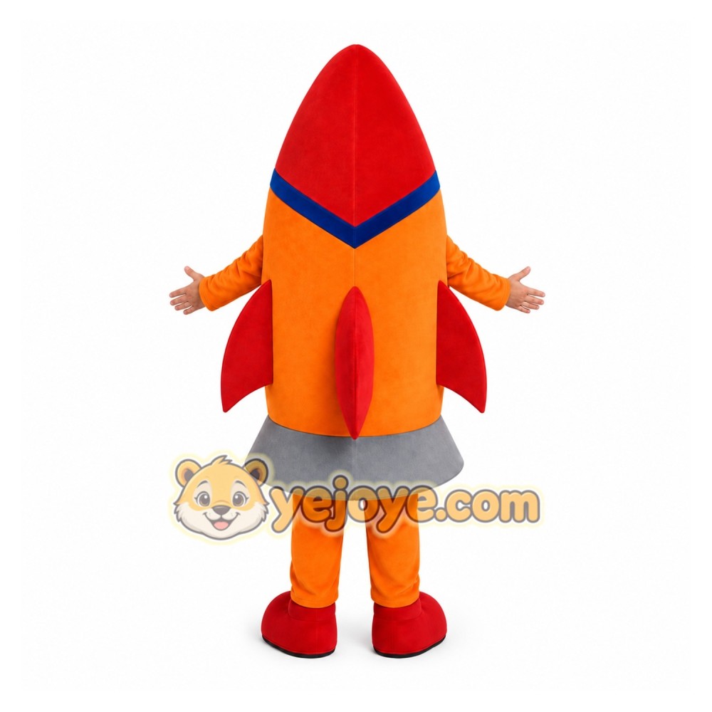 Orange Rocket Mascot Costume Orange Rocket Mascot Costume