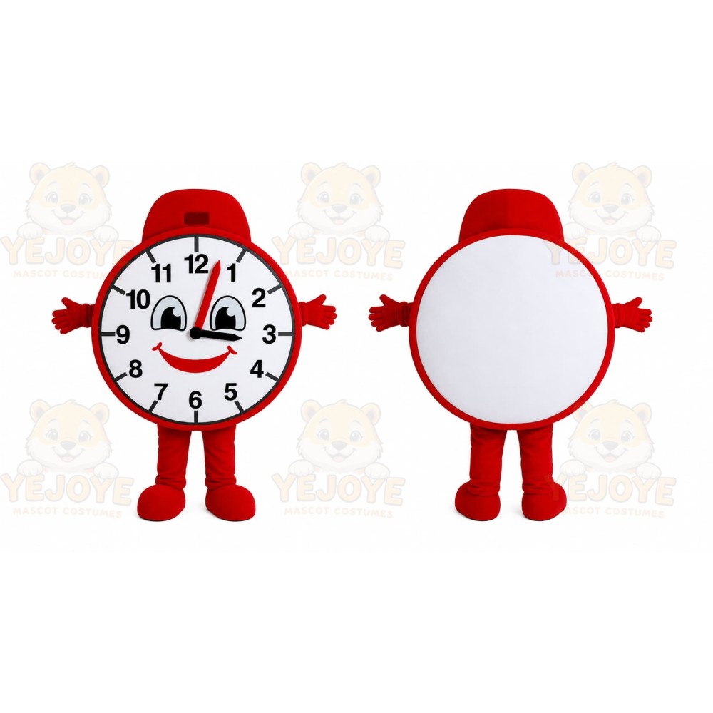 Red Clock Mascot Costume