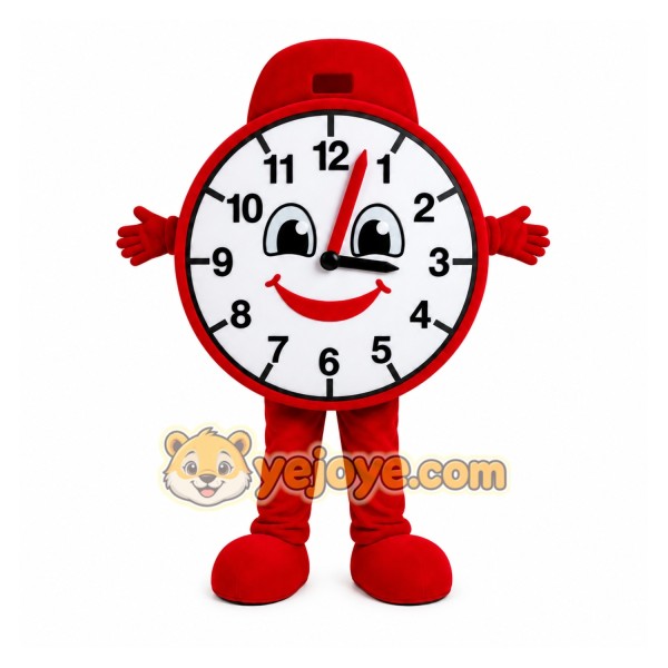 Red Clock Mascot Costume