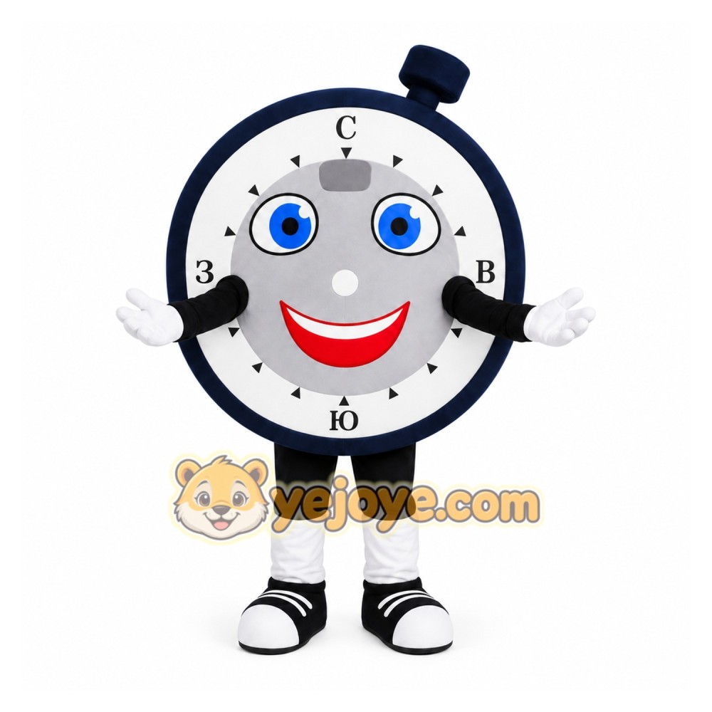 Round Clock Mascot Costume Round Clock Mascot Costume