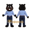 Black Beaver Overalls Mascot Costume Black Beaver Overalls Mascot Costume