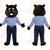 Black Beaver Overalls Mascot Costume