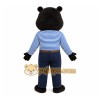 Black Beaver Overalls Mascot Costume Black Beaver Overalls Mascot Costume