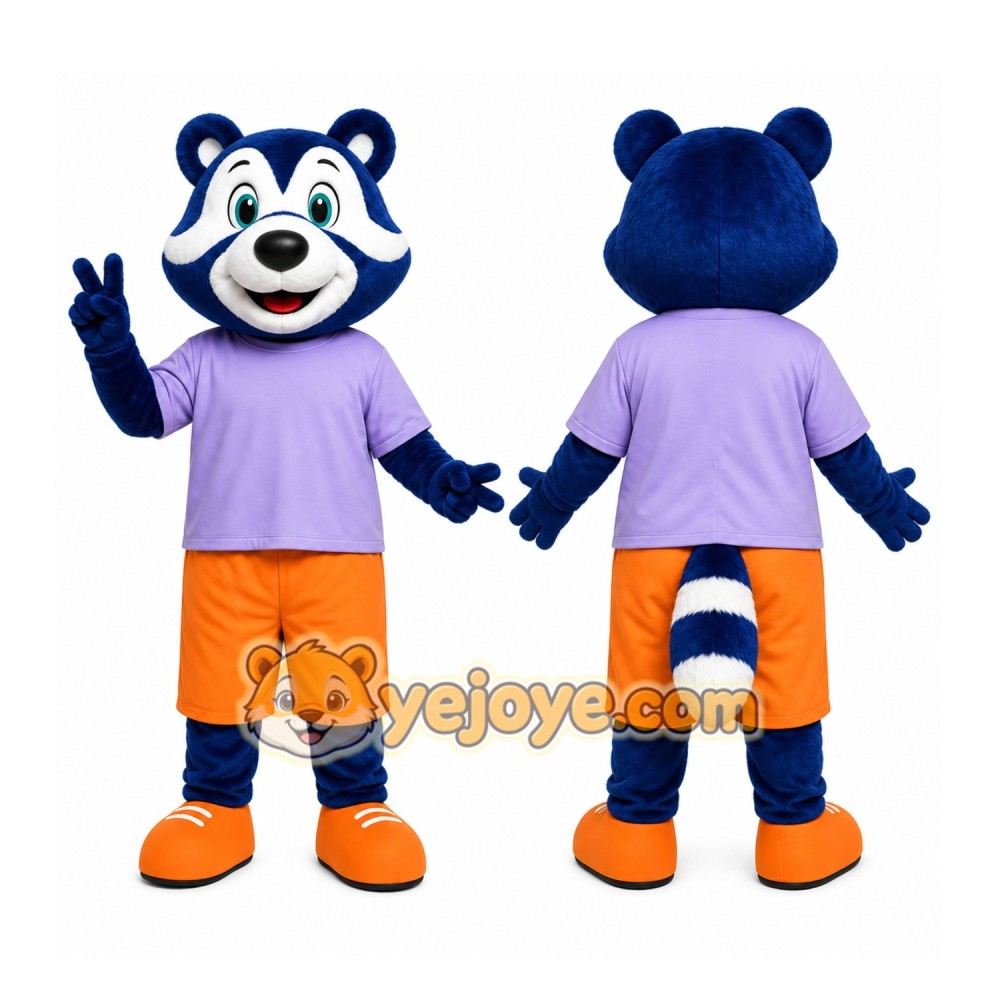 Blue Sports Raccoon Mascot Costume Blue Sports Raccoon Mascot Costume