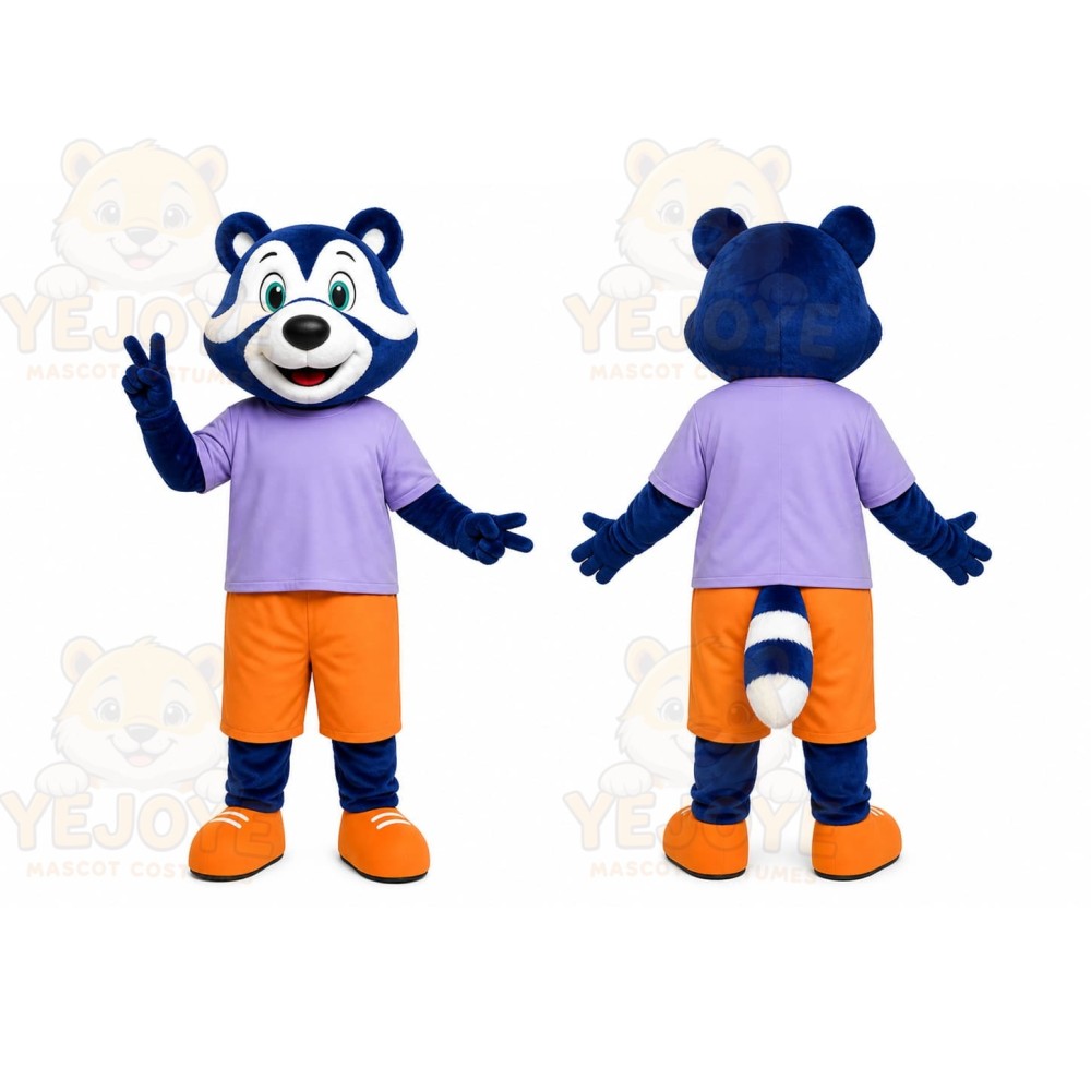 Blue Sports Raccoon Mascot Costume