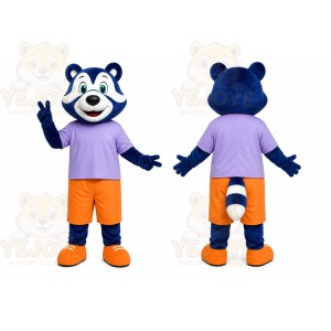 Blue Sports Raccoon Mascot Costume