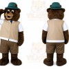 Brown Hat Bear Mascot Costume