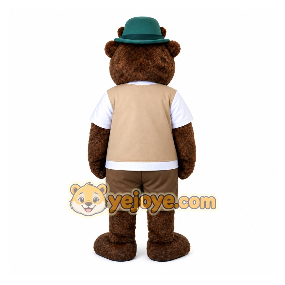 Brown Hat Bear Mascot Costume Brown Hat Bear Mascot Costume