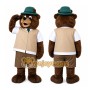 Brown Hat Bear Mascot Costume