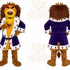 Lion Purple Coat Mascot Costume