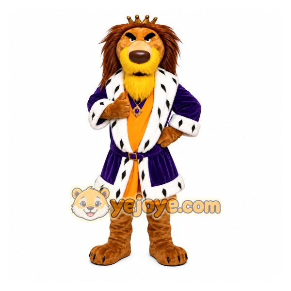 Lion Purple Coat Mascot Costume