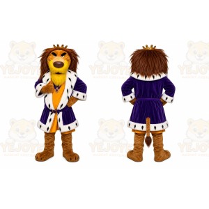 Lion Purple Coat Mascot Costume