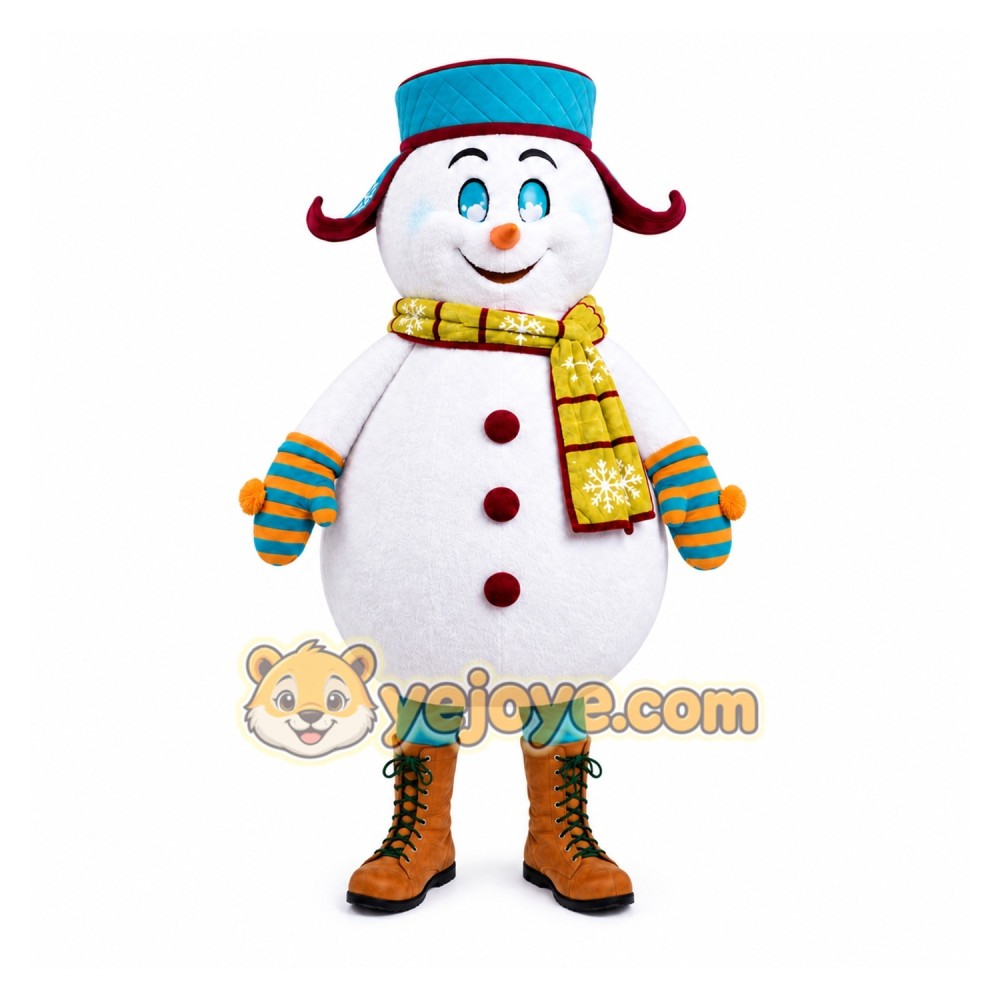 Blue Snowman Mascot Costume Blue Snowman Mascot Costume