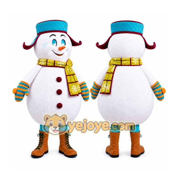 Blue Snowman Mascot Costume