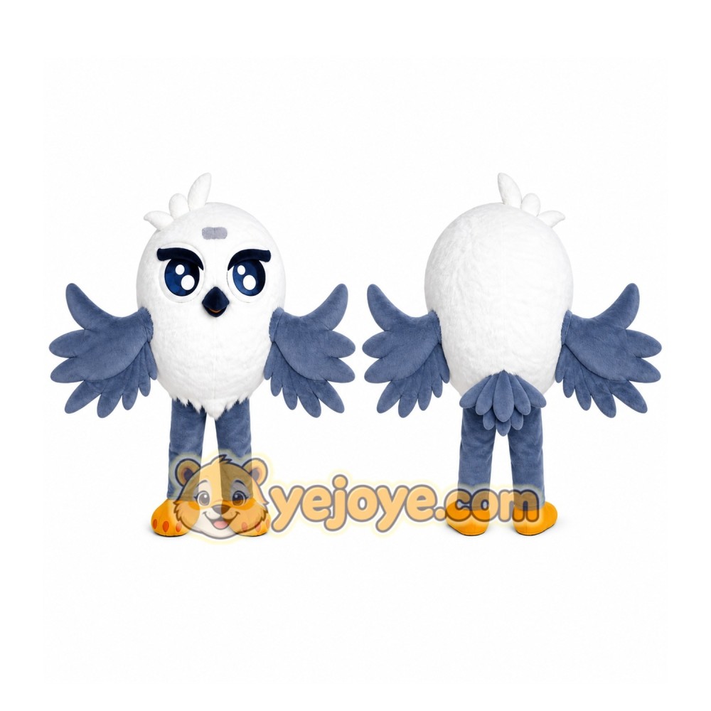 White Owl Mascot Costume White Owl Mascot Costume