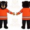 Black Bear Orange Jersey Mascot Costume