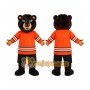 Black Bear Orange Jersey Mascot Costume