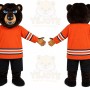 Black Bear Orange Jersey Mascot Costume