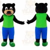 Black Bear Green Shirt Mascot Costume