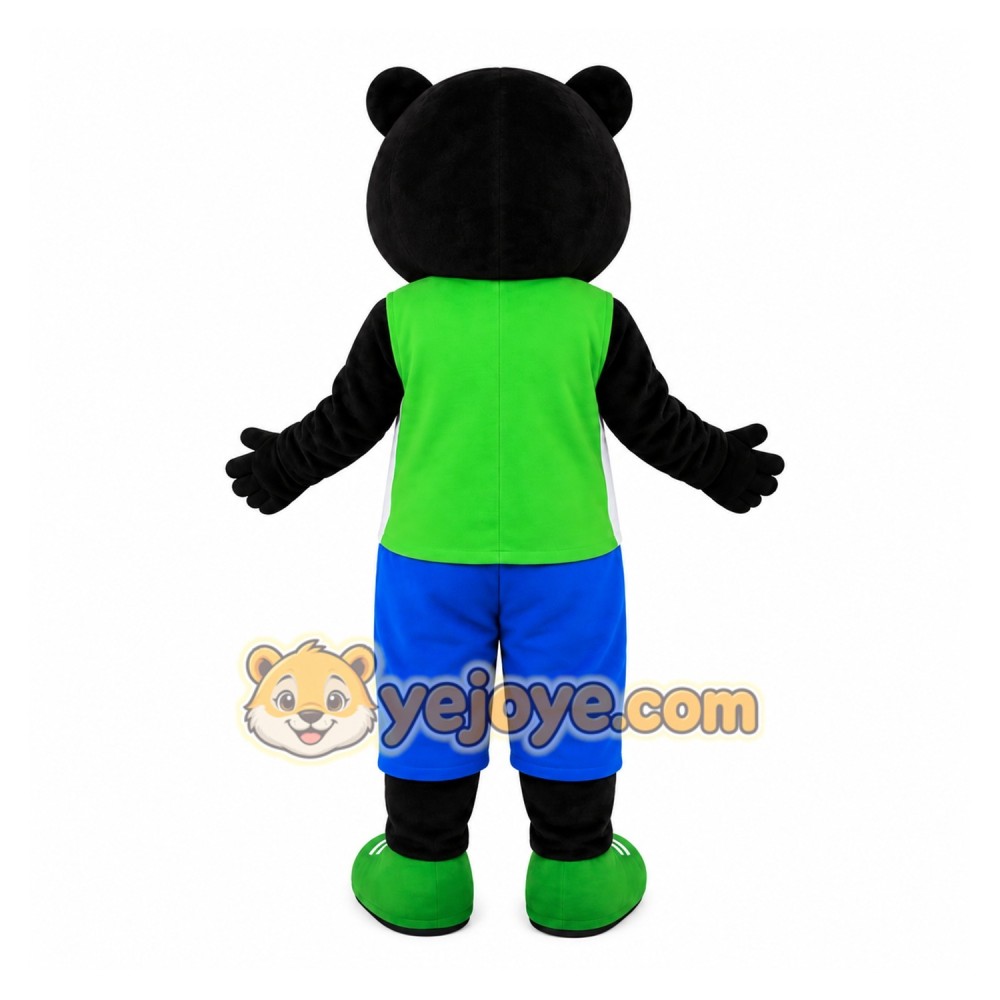 Black Bear Green Shirt Mascot Costume