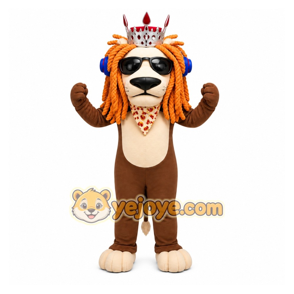 Tan Lion Headband Mascot Costume