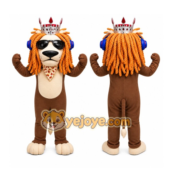 Tan Lion Headband Mascot Costume