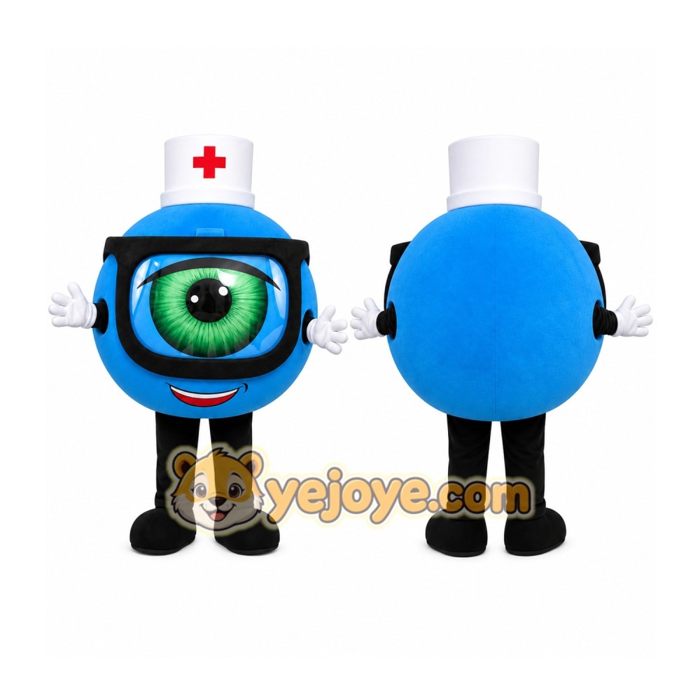 Blue Eyeball Mascot Costume Blue Eyeball Mascot Costume