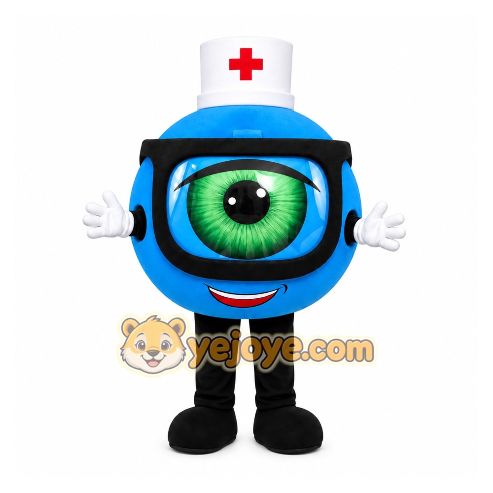Blue Eyeball Mascot Costume Blue Eyeball Mascot Costume