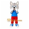 Gray Wolf Red Pants Mascot Costume Gray Wolf Red Pants Mascot Costume
