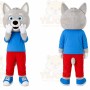 Gray Wolf Red Pants Mascot Costume