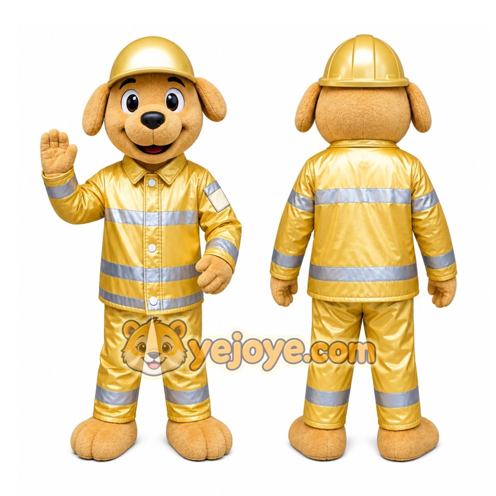 Yellow Dog Plaid Mascot Costume