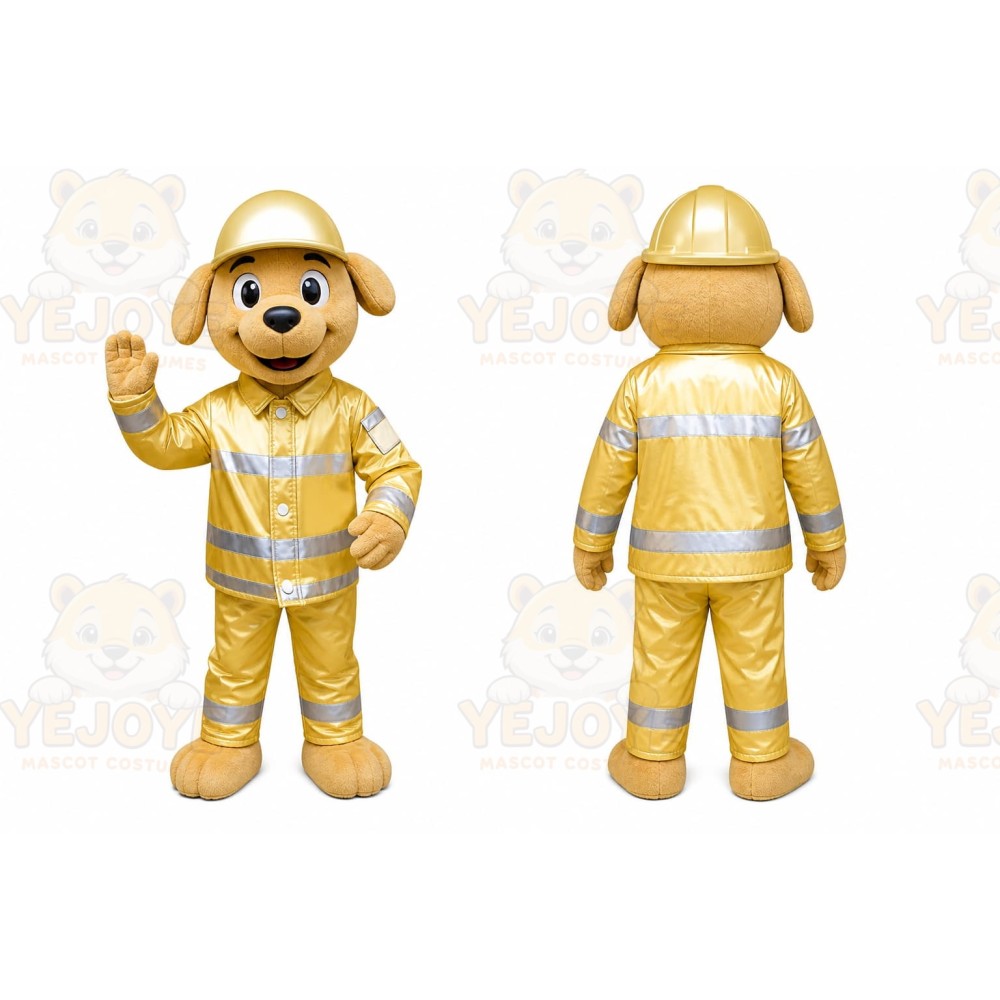 Yellow Dog Plaid Mascot Costume